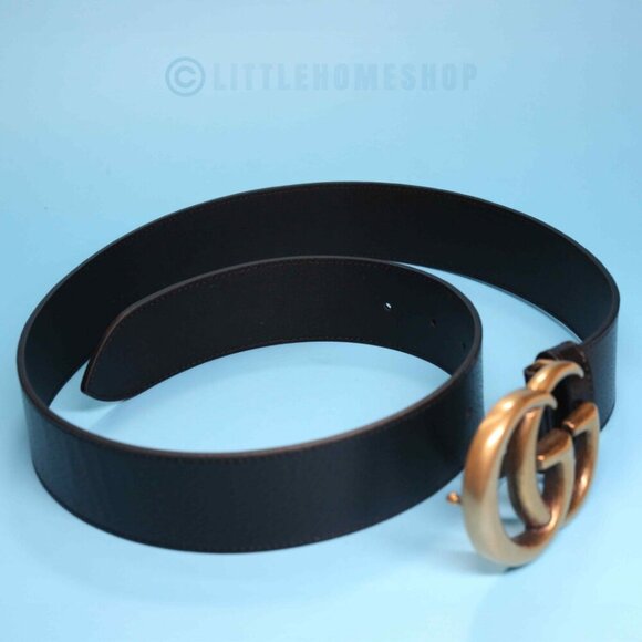 NEW!  Gucci GG Marmot Wide Belt, Black, Size 80 - Picture 6 of 10